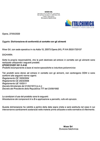 Documento: Dichiarazione MOCA Epoxcover 161 S